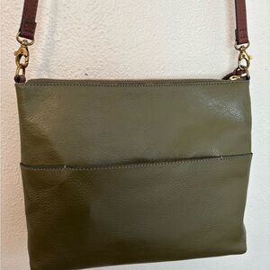 Fossil Olive Green Leather Crossbody Bag
